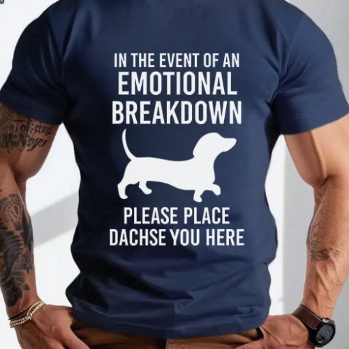 Emotional Breakdown Dachshund Print T-Shirt - Image 3