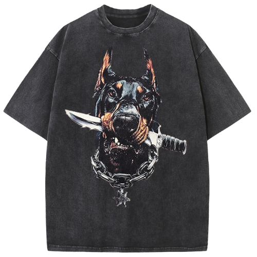 Militant Doberman Washed T-shirt