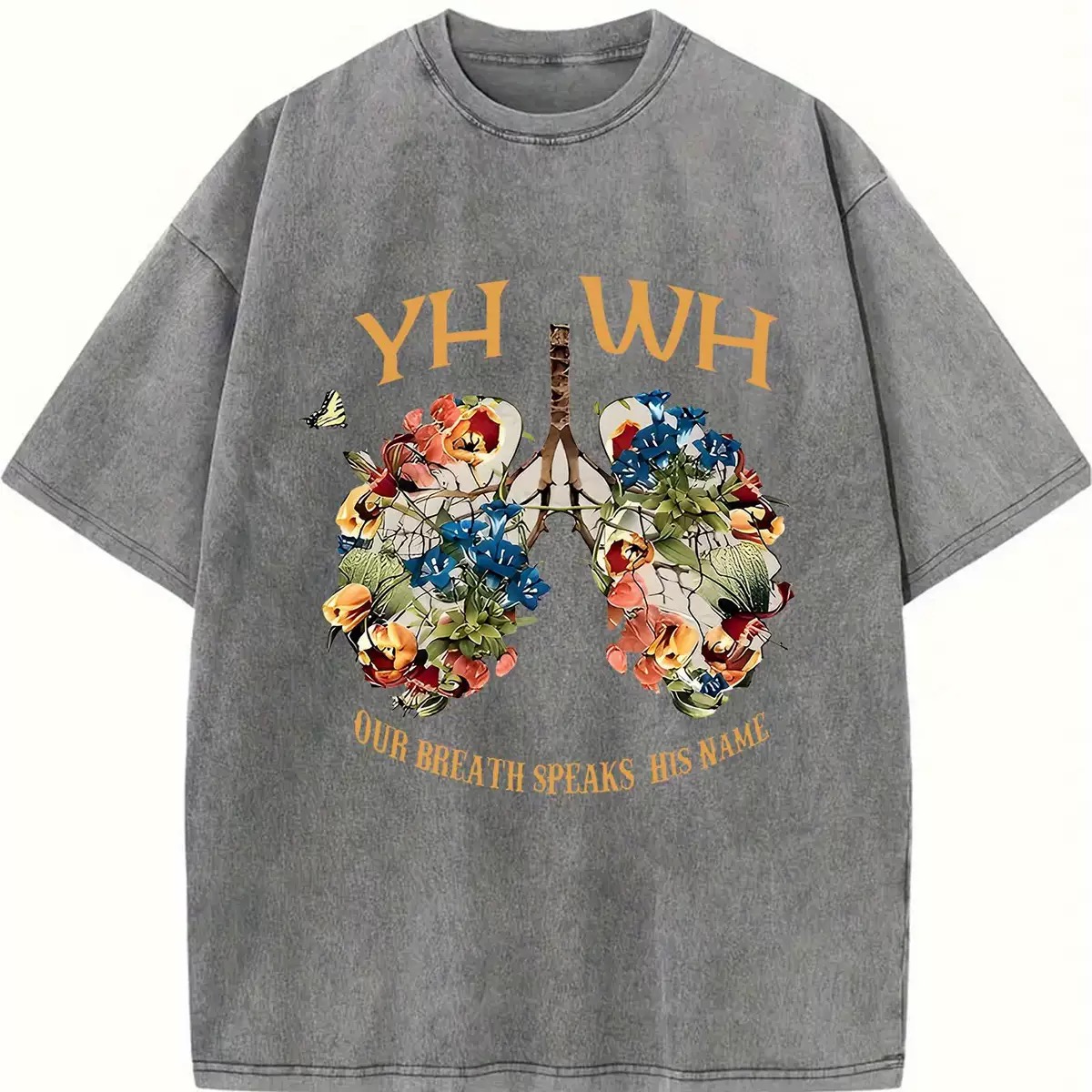 Floral Christian Washed T-Shirt - Image 2
